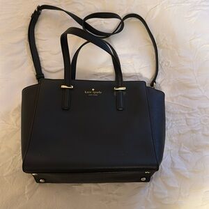 KATE SPADE black leather medium tote